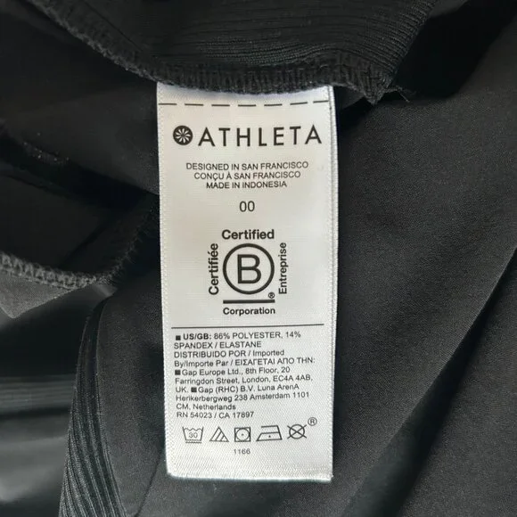 Athleta Brooklyn Ankle Pants Black Womens Size 00 Rib Panel Athleisure Travel - Picture 8 of 11